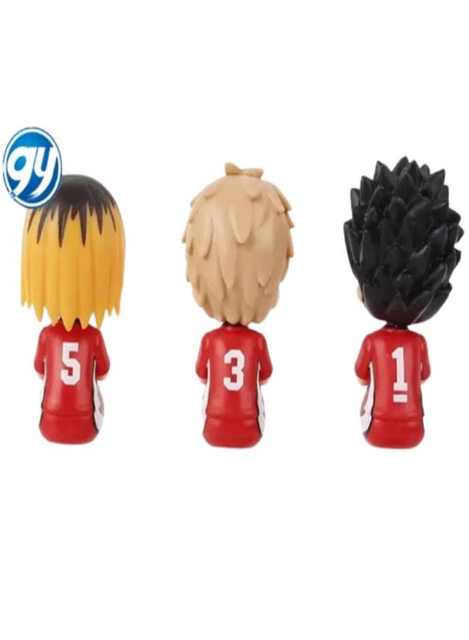 FUNFOB Haikyuu Action Figure Set of 3 Height -7cm Collectible PVC Multicolour | Haikyuu Set of 3 Red Team - Image 4